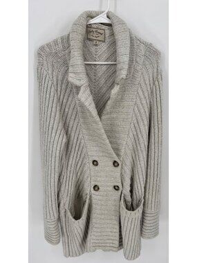 Lucky Brand Womens Wool Blend Shawl Collar Buttoned Cardigan Sweater Size M